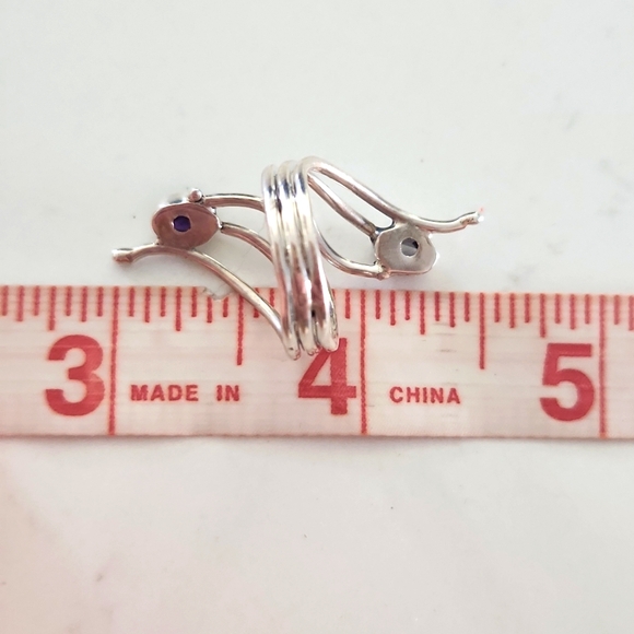 NEW Sterling Silver Double Gemstone Bypass Ring - Picture 8 of 8